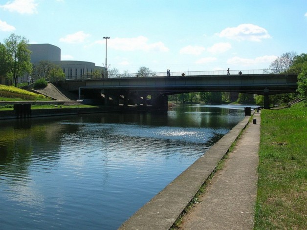 The bridge on Brda River in Bydgoszcz.